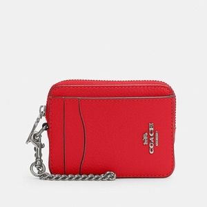 Coach Mini Wallet On A Chain NWT red